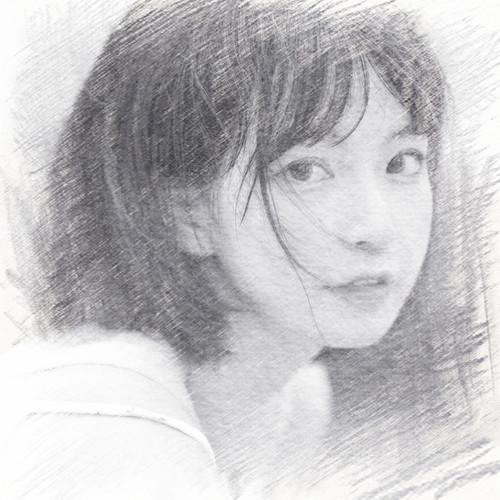 写生素描女生头像图片