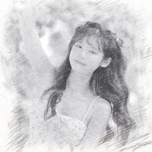 写生素描女生头像图片