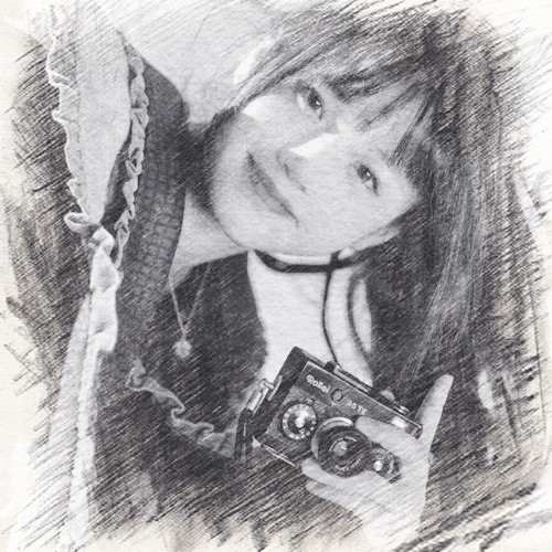写生素描女生头像图片
