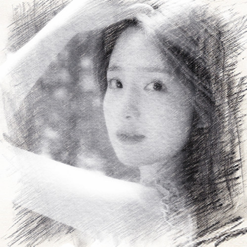 写生素描女生头像图片