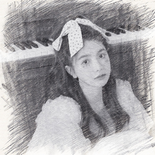 写生素描女生头像图片