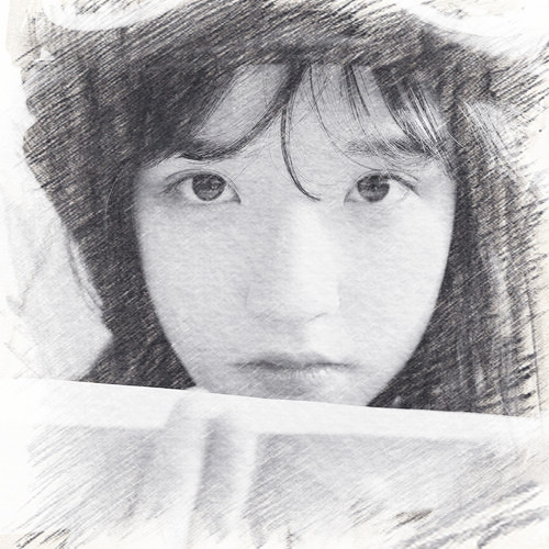 写生素描女生头像图片