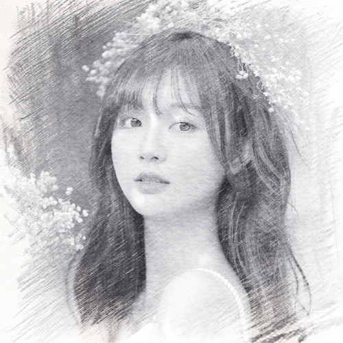 写生素描女生头像图片