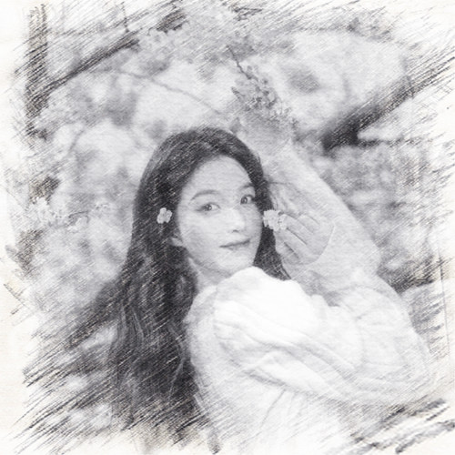 写生素描女生头像图片