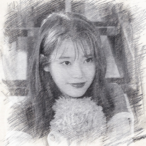 写生素描女生头像图片