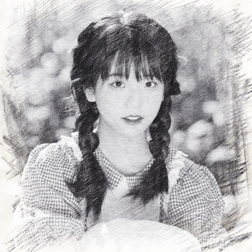 写生素描女生头像图片