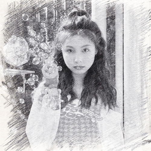 写生素描女生头像图片