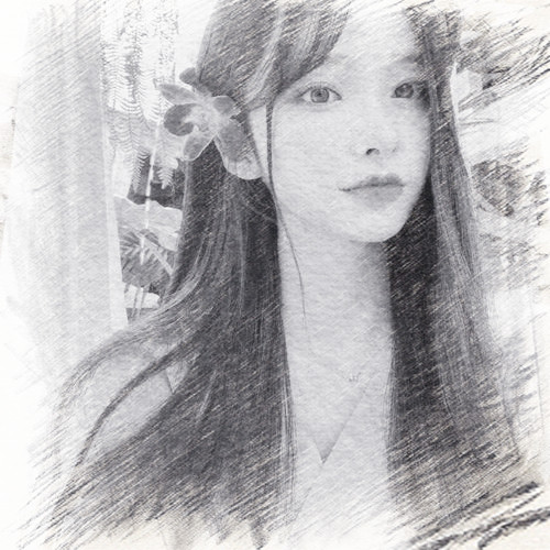 写生素描女生头像图片