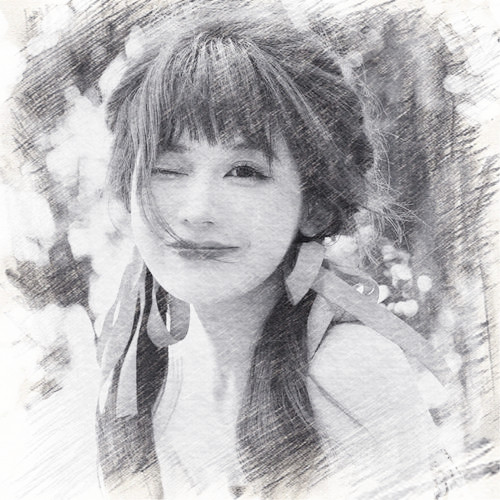 写生素描女生头像图片
