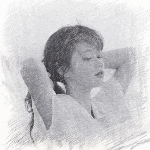 写生素描女生头像图片