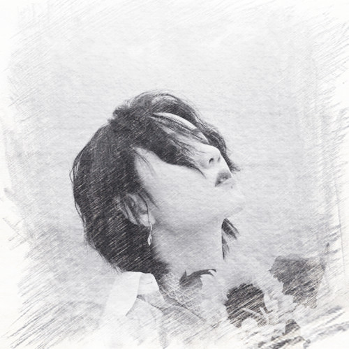 写生素描女生头像图片