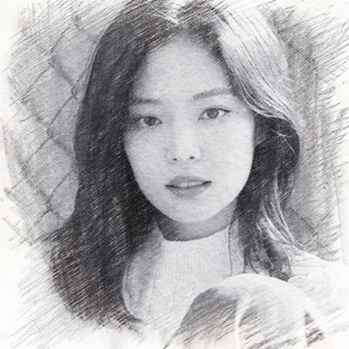 写生素描女生头像图片