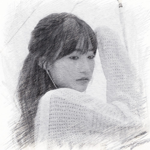 写生素描女生头像图片