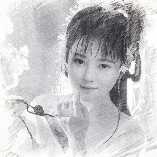 写生素描女生头像图片