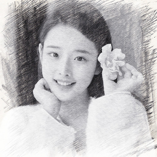 写生素描女生头像图片
