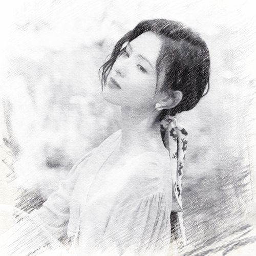 写生素描女生头像图片