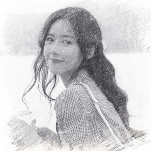 写生素描女生头像图片