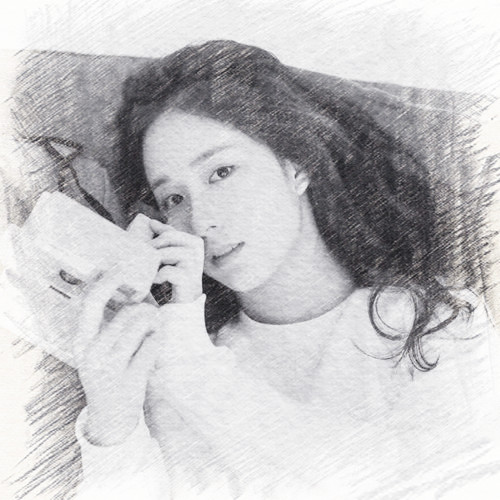 写生素描女生头像图片