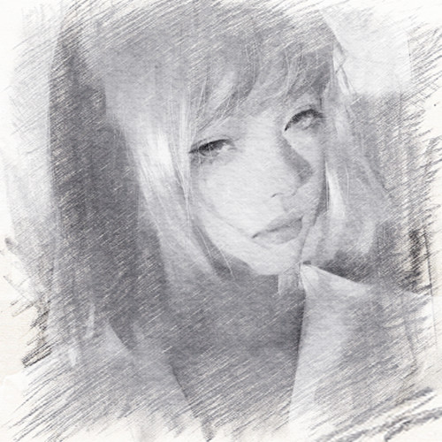 写生素描女生头像图片