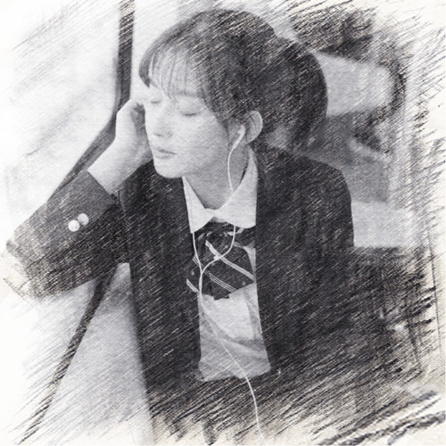 写生素描女生头像图片