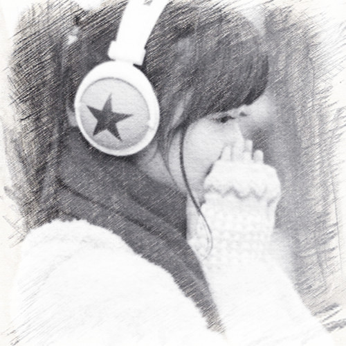 写生素描女生头像图片