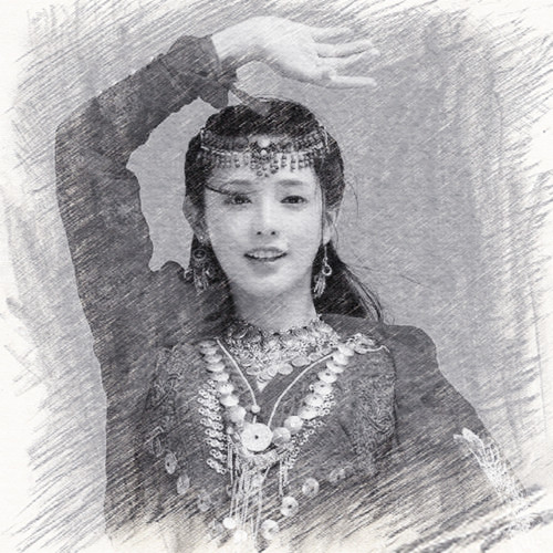 写生素描女生头像图片