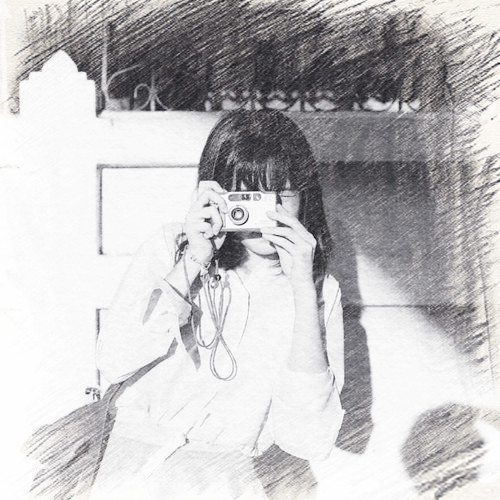 写生素描女生头像图片