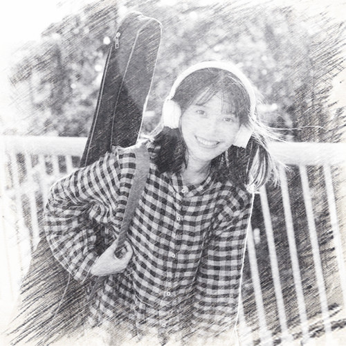 写生素描女生头像图片