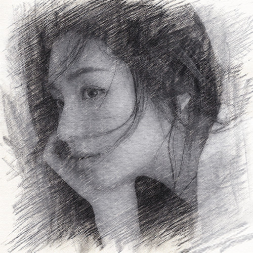 写生素描女生头像图片