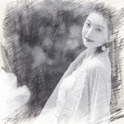 写生素描女生头像图片