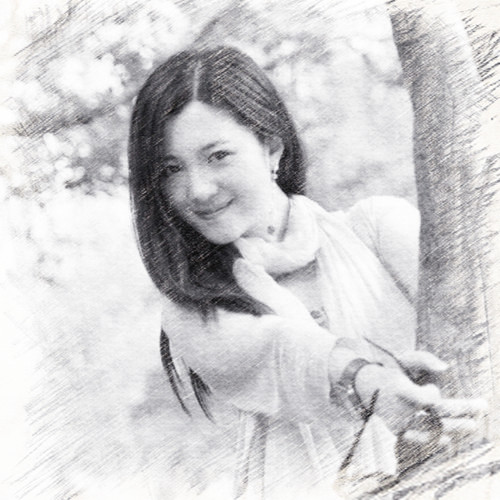 写生素描女生头像图片