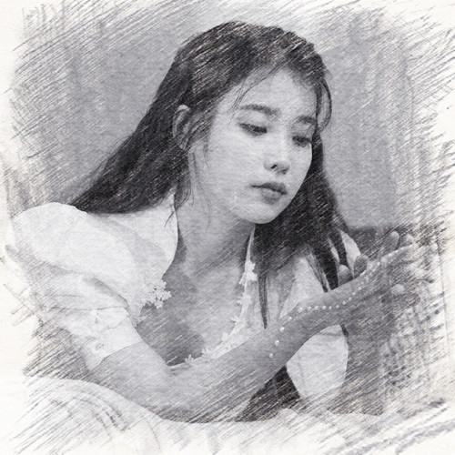 写生素描女生头像图片