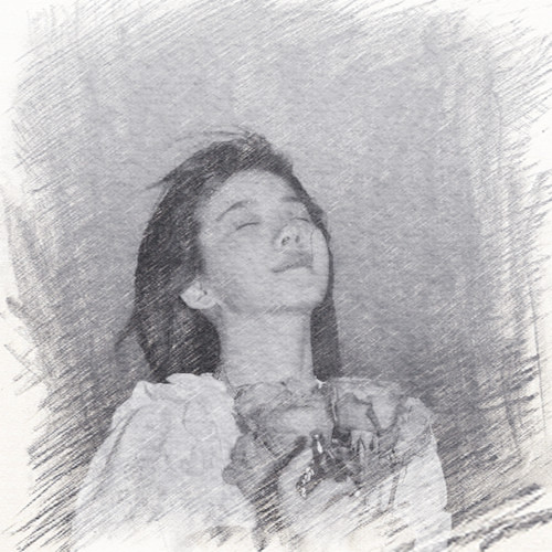 写生素描女生头像图片