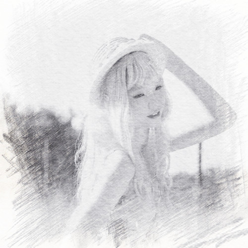 写生素描女生头像图片