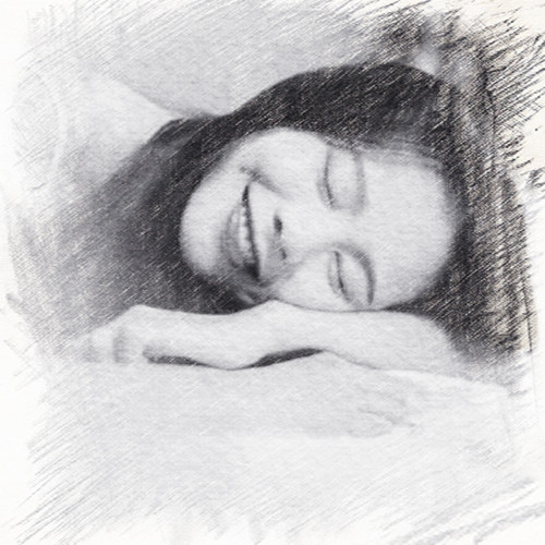 写生素描女生头像图片