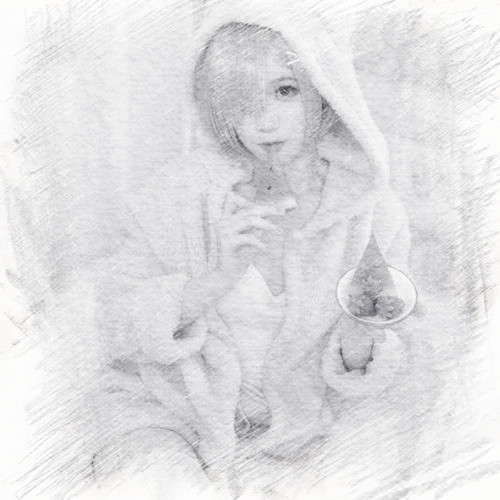 写生素描女生头像图片