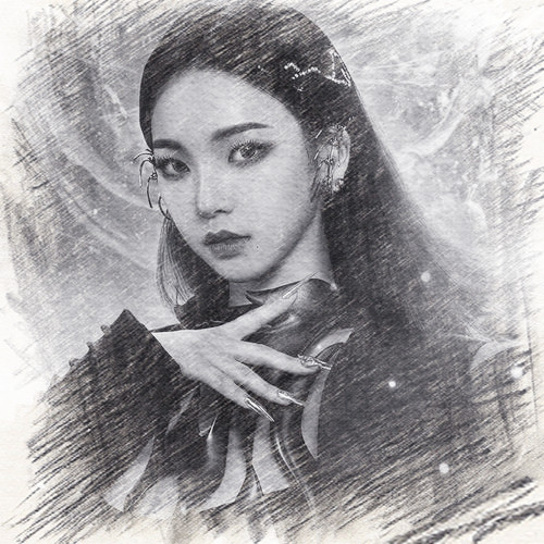 写生素描女生头像图片