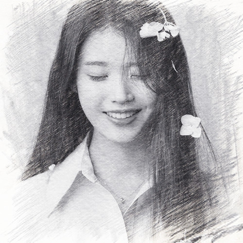 写生素描女生头像图片