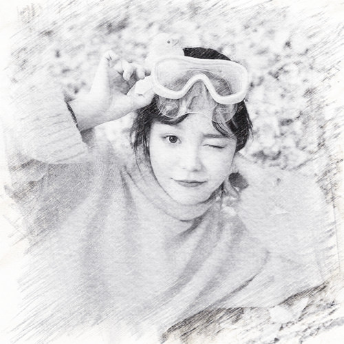 写生素描女生头像图片