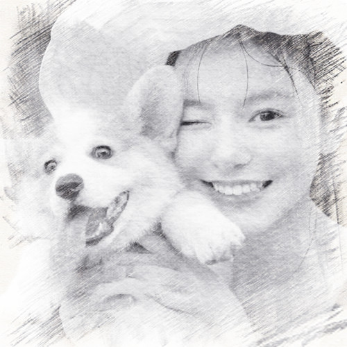 写生素描女生头像图片