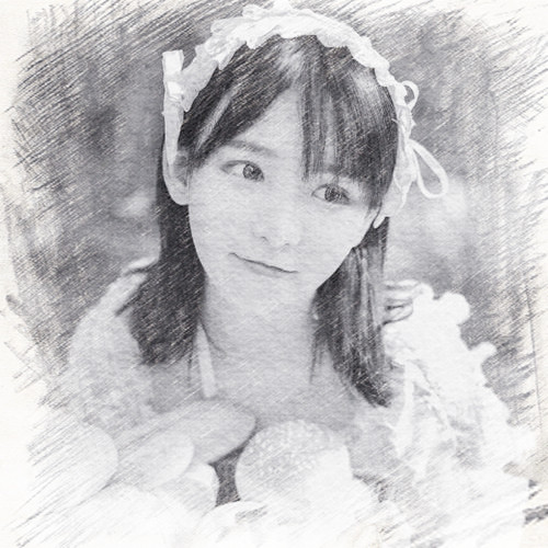 写生素描女生头像图片