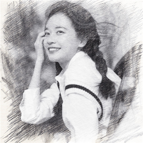 写生素描女生头像图片