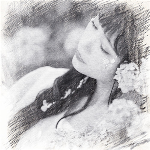 写生素描女生头像图片