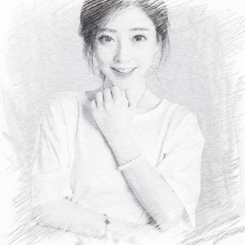 写生素描女生头像图片