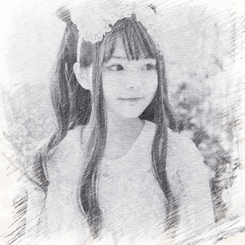 写生素描女生头像图片