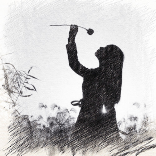 写生素描女生头像图片