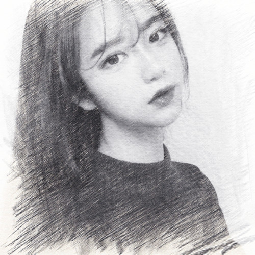 写生素描女生头像图片