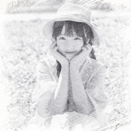 写生素描女生头像图片