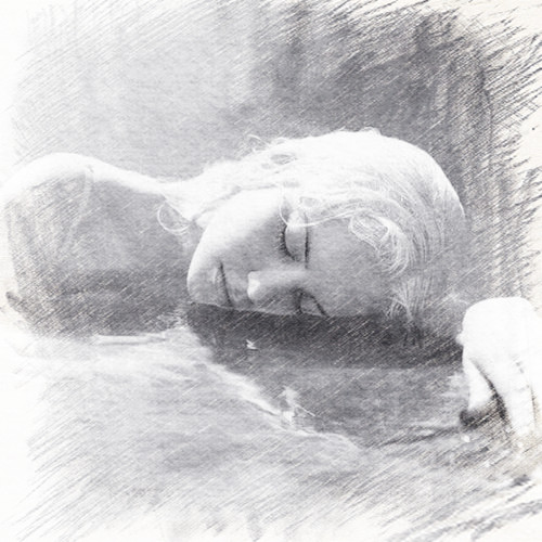 写生素描女生头像图片