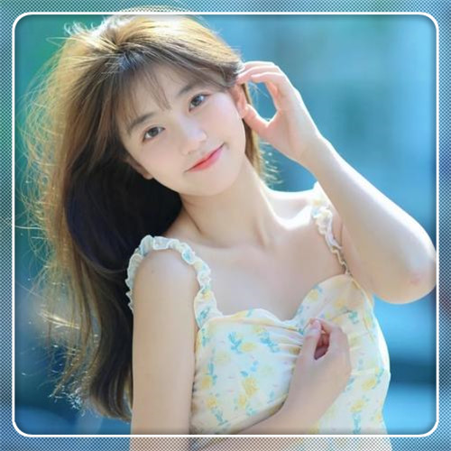 边框女生头像图片